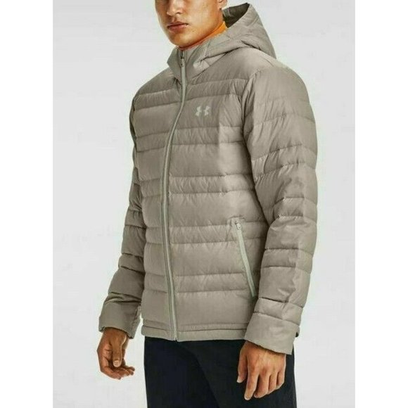 Mens Under Armour Jacket XL Insulated Hoodie Highland Buff Summit White Down NWT - Picture 3 of 5